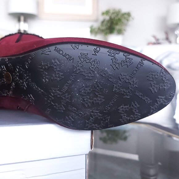 Ron White Burgundy, Weatherproof, Suede Ankle Boots - Size 37 (6.5 US) - Picture 6 of 9